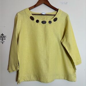 Hot Cotton Mustard Yellow blouse women’s size Large